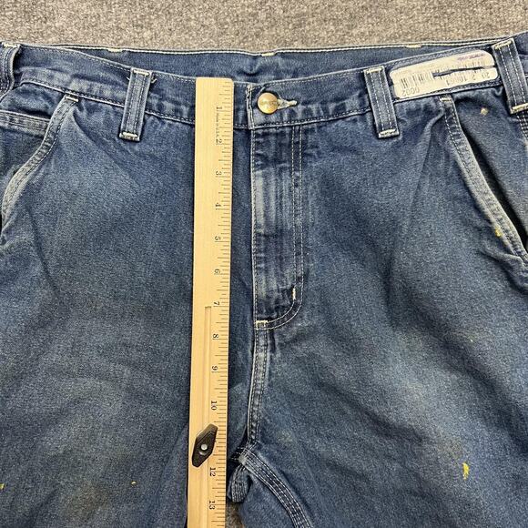 Carhartt Jeans Mens 34x34 Dungaree Fit Utility Painter Work Pants Distressed - Picture 9 of 11